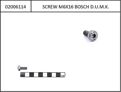 Bosch Screw for motor mounting M6x16, T30, 2 pcs.