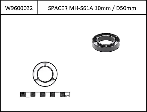 Oversize Spacer 1 1/8" to 50mm for Haibike and Winora, 10mm high 