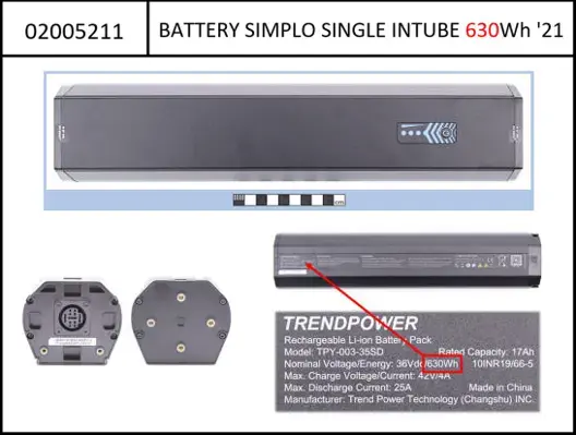 Batteri Simplo Intube 630Wh 