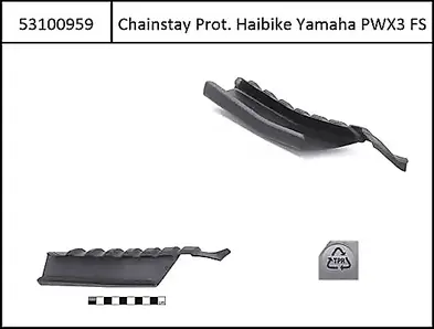 Chainstay protector Aluminium-FS black, for Yamaha PW-X3/PW-S2