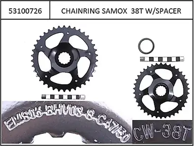 Chainring Samox for DM 38T for Bosch Gen3, steel, CL47/50