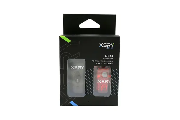 Lykt foran/bak XSRY Leo USB (sett) 